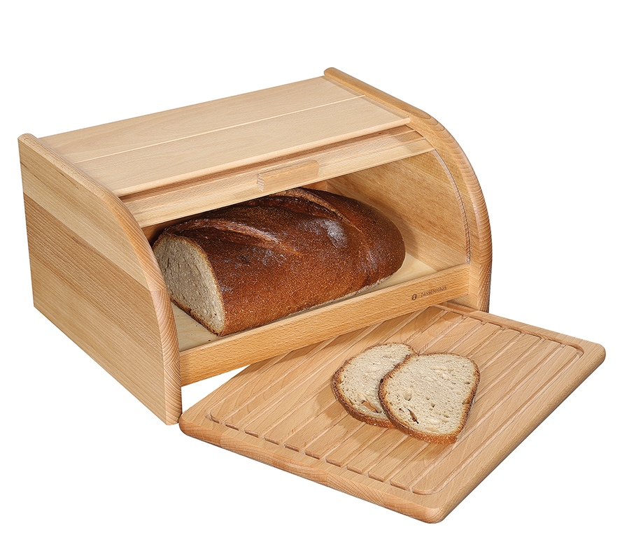 065084 COUNTRY Dřevěný chlebník 40x30x20 cm buk s krájecím prkénkem od Zassenhaus
